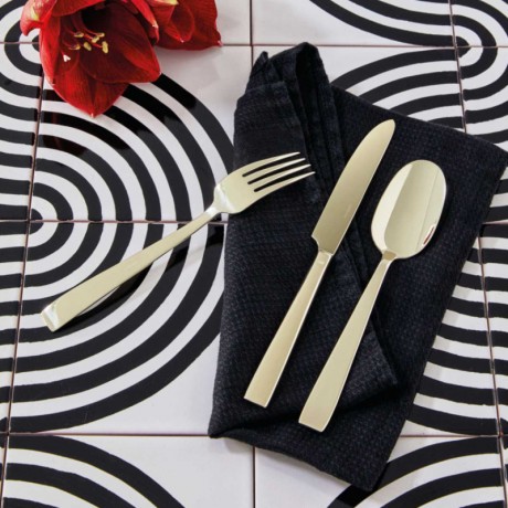 Sambonet Sambonet Flat - Edelstahl / PVD champagnerfarben Besteckset 30-tlg. Vollheft / Monoblock Sambonet Flat - набор столовых приборов из нержавеющей стали / PVD цвета шампанского, 30 предм. Полный буклет/моноблок