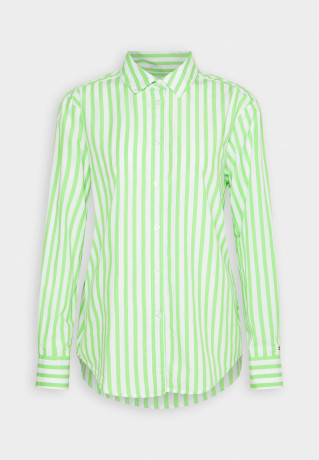 Tommy Hilfiger BANKER STP RELAXED Button-down blouse optic white/spring lime BANKER STP RELAXED Блузка на пуговицах оптический белый/весенний лайм