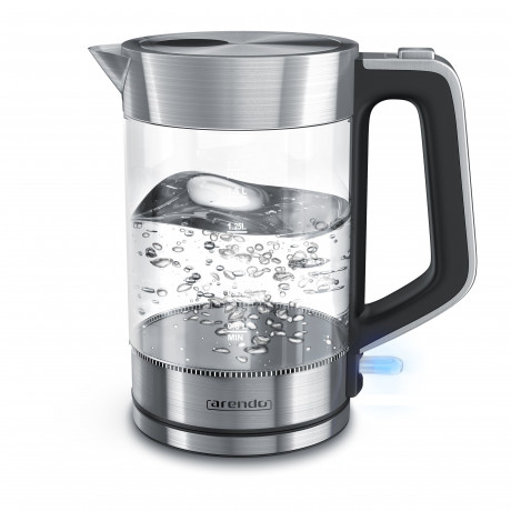 Arendo Arendo Wasserkocher, 1,7 l, 2200 W, Edelstahl  Glas, Cool-Touch-Griff, Uberhitzungs-  Trockengehschutz  Чайник Arendo, 1,7 л, 2200 Вт, стекло из нержавеющей стали, ручка Cool Touch, защита от перегрева и выкипания.