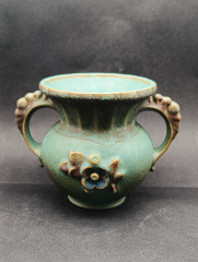 Ваза для цветов среднего размера, винтажная, турецкая керамика, с объемным декором, 17 х 13 см, Турция, 1970-80гг.