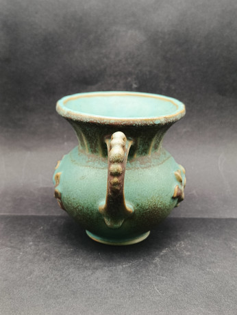 Ваза для цветов среднего размера, винтажная, турецкая керамика, с объемным декором, 17 х 13 см, Турция, 1970-80гг.