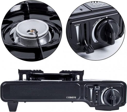 JUNG JUNG Gaskocher mobiler Campingkocher Gaskocher + 8 Kartuschen Gas, Autark verwendbar, (Gaskocher Notfall, Kartuschenkocher, Butangaskocher, praktischem Transportkoffer, erhitzen  aufwarmen Lebensmittel), mobiler Gaskocher, Outdoor geeignet Camping Ko