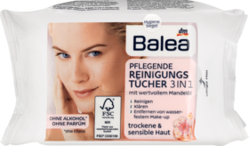 Balea (Балеа) Средство для ухода Очищающие салфетки 3в1, 25 шт