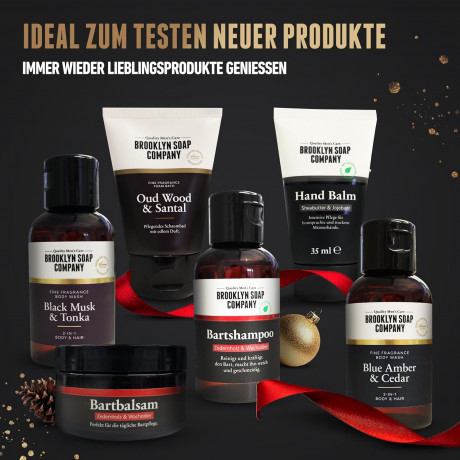 Brooklyn Soap Company Advent Calendar 2025 Мужской адвент-календарь премиум класса, 24 эксклюзивных средства по уходу за бородой, телом, лицом и волосами  