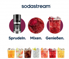 SodaStream DUO Wassersprudler Allrounder Pack аппарат для газирования воды (Германия), комплект с баллоном и бутылками, экономия и контроль газа, пластик/стекло, черный
