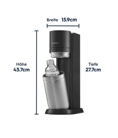 SodaStream DUO Wassersprudler Allrounder Pack аппарат для газирования воды (Германия), комплект с баллоном и бутылками, экономия и контроль газа, пластик/стекло, черный