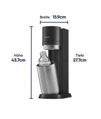 SodaStream DUO Wassersprudler Allrounder Pack аппарат для газирования воды (Германия), комплект с баллоном и бутылками, экономия и контроль газа, пластик/стекло, черный