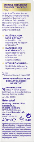 NIVEA Vital Soja Anti-Age Straffendes Serum, 40 ml, Нивеа Сыворотка для лица, экстракт сои, церамиды и сквалан, подтяжка для зрелой кожи, 40 мл