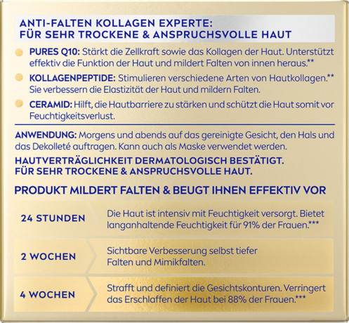 NIVEA Q10 Anti-Falten Kollagen Experte Facial Butter, 50 ml, Нивеа масло-бальзам для лица витамин E, коэнзим Q10, масло ши против морщин 50 мл