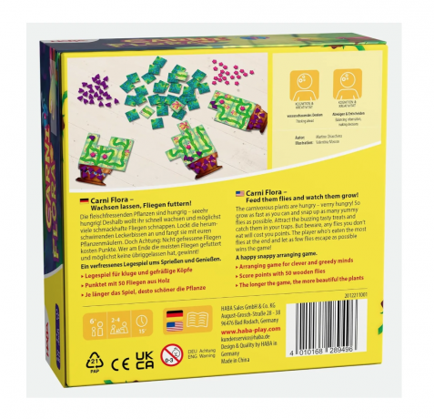 HABA Carni Flora Настольная игра Карни Флора (Германия) 2012211001, картон, развивает логику, внимание и кругозор, от 6 лет