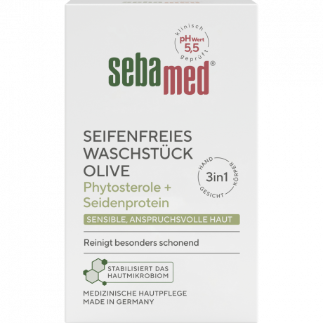 SEBAMED Seifenfreies Waschstuck Olive, 150 g, Себамед Мыло без мыла с оливой, для чувствительной кожи, 150 г