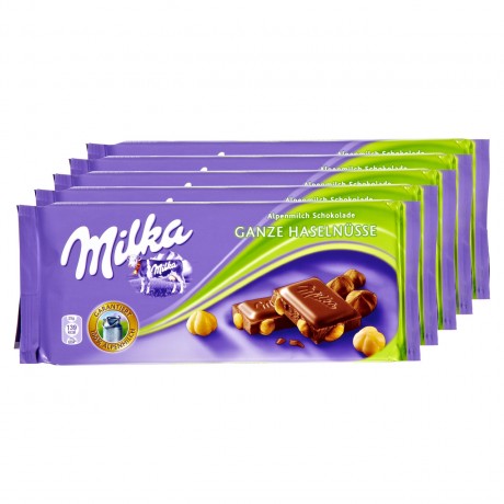 Milka (Милка) Ganze Haselnusse 5 шт. по 100 г Упаковка 500 г