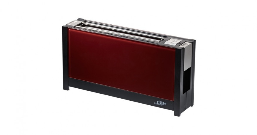 ritter ritter Langschlitz-Toaster volcano 5 rot/schwarz, 950 Watt, fur 2 Scheiben Toast  rot/schwarz Тостер Ritter Volcano 5 с длинными слотами, красный/черный, 950 Вт, на 2 ломтика тостов
