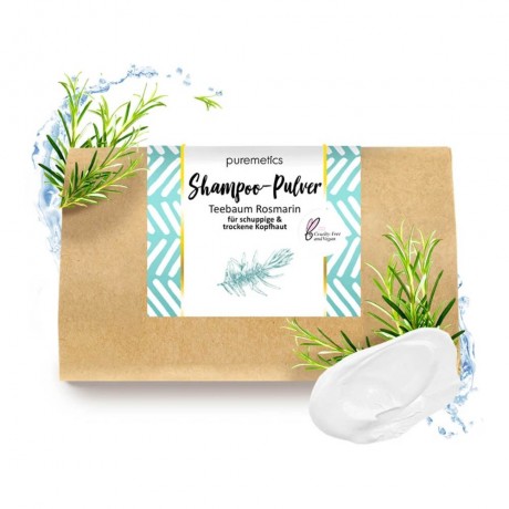 puremetics Shampoo Pulver Teebaum Rosmarin 50g  Шампунь-порошок Чайное дерево Розмарин 50г