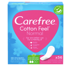 Carefree Slipeinlage Cotton Aloe Normal 56 St, Карефри Прокладки ежедневные Нормал с алоэ, 56шт, 5 упаковок (280 шт)