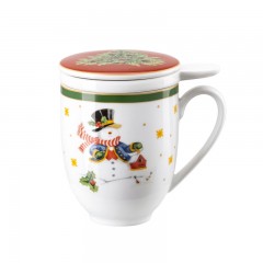 Hutschenreuther Hutschenreuther Happy Christmas Tee-Becher mit Porzellansieb 3-tlg.  Чайная кружка Hutschenreuther Happy Christmas с фарфоровым ситом, 3 шт.