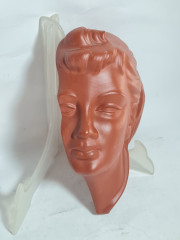 Панно декоративное винтажное Wormser Terra Sigillata / Barbel&quot;Лицо женщины&quot;, керамика, 20 х 18 см, Германия, 1970-80гг.