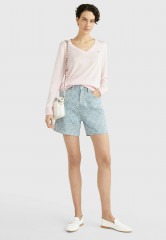 Tommy Hilfiger FLAG V-NECK Jumper pastel pink ФЛАГ V-ОБРАЗНЫЙ ВЫРЕЗ джемперы пастельно-розовый