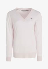 Tommy Hilfiger FLAG V-NECK Jumper pastel pink ФЛАГ V-ОБРАЗНЫЙ ВЫРЕЗ джемперы пастельно-розовый