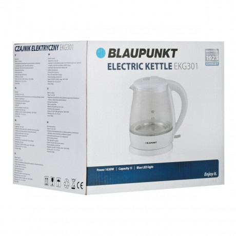 Blaupunkt Blaupunkt Wasserkocher Wasserkocher Blaupunkt EKG301 Weiss Glas Aluminium 1630 W 1 L Чайник Blaupunkt Чайник Blaupunkt EKG301 белый стекло алюминий 1630 Вт 1 л