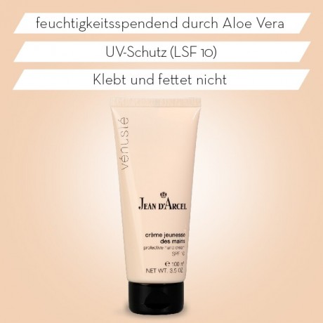 JEAN D'ARCEL creme jeunesse des mains VENUSTE Handcreme schutzt vor Pigmentstorungen und Altersflecken LPF 10 creme jeunesse des mains VENUSTE крем для рук защищает от пигментных нарушений и пигментных пятен LPF 10