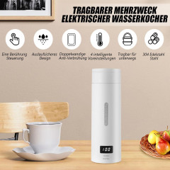 oyajia oyajia Reise-Wasserkocher 300W Reise-Elektrisch-Wasserkocher, 500 ml Tragbarer Mini-Heizbecher, 3 in 1 Mini-Thermobecher 304 Edelstahl-Liner, 230V Teekanne-Heizbecher  Дорожный чайник oyajia Дорожный электрический чайник 300 Вт, портативная мини-на