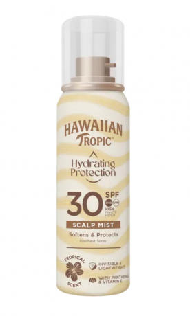 Hawaiian Tropic Hydrating Protection Scalp Hairline Mist LSF 30, Увлажняющий защитный спрей для кожи головы и линии роста волос SPF 30 с пантенолом (провитамин B5) и витамином E, тропический аромат, 60мл