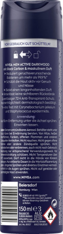 NIVEA MEN Active Darkwood Real Madrid Deo Spray, 150 ml, Нивеа Мужской дезодорант антиперспирант спрей, активированный уголь, 72ч защита, древесный аромат, 150 мл