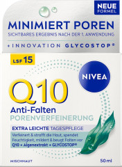 NIVEA Q10 Anti-Falten Porenverfeinerung Extra leichte Tagespflege, 50 ml, Нивеа дневной крем SPF 15 коэнзим Q10, алоэ вера, креатин против морщин 50 мл