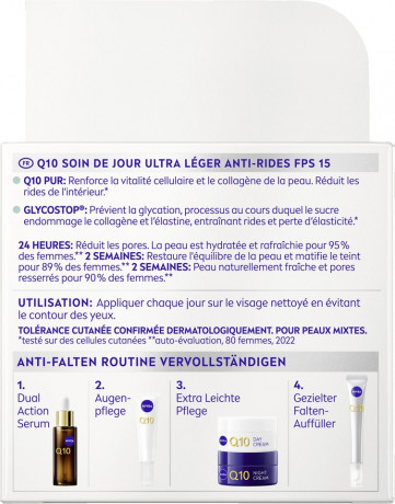 NIVEA Q10 Anti-Falten Porenverfeinerung Extra leichte Tagespflege, 50 ml, Нивеа дневной крем SPF 15 коэнзим Q10, алоэ вера, креатин против морщин 50 мл