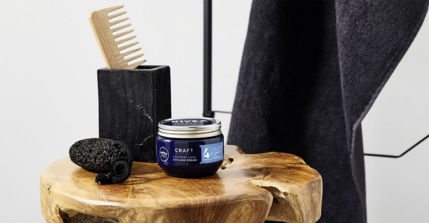 NIVEA MEN Natural Look Haar Styling Cream, 150 ml, Нивеа Мужской крем для укладки волос, пантенол и витамин B3, естественный вид, средняя фиксация, 150 мл