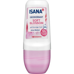 ISANA Deodorant Roll-on Soft Blossom 50ml, Изана Шариковый дезодорант, нежный цветочный аромат, 24ч защита, 0% алюминия, 50 мл