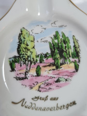 Пепельница винтажная Plankenhammer Floss Bavaria &quot;Пейзаж в Нуддернбергене&quot;, фарфор, 8,5 x 1,5 см,  Германия, 1960-70гг.