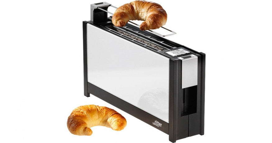 ritter ritter Langschlitz-Toaster volcano 5 weiss/schwarz, 950 Watt, fur 2 Scheiben Toast  weiss/schwarz Тостер Ritter Volcano 5 с длинными слотами, белый/черный, 950 Вт, на 2 ломтика тостов