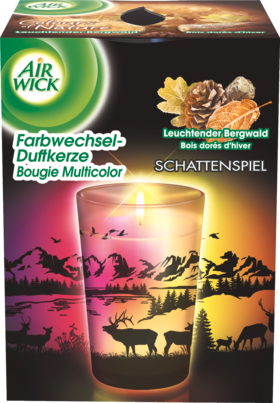 AirWick Свеча, изменяющая цвет  Kerze Scherenschnitt Leuchtender Bergwald 1St, 1 шт