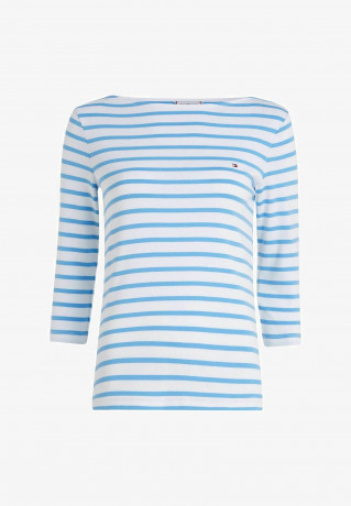 Tommy Hilfiger SLIM CODY STP B-NK 3/4SLV Long sleeved top bleu SLIM CODY STP B-NK 3/4SLV Топ с длинными рукавами синий