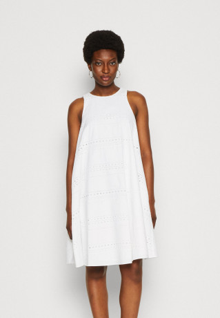 Tommy Hilfiger POPLIN KNEE DRESS Day dress optic white ПЛАТЬЕ ИЗ ПОПЛИНА Повседневное платье оптический белый