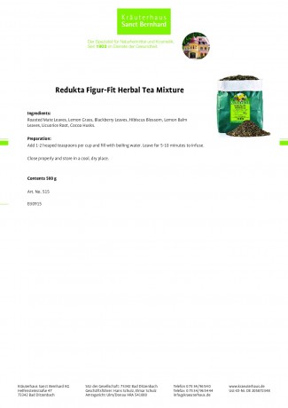 Krauterhaus Sanct Bernhardt Redukta Figure-Fit Herb Tea Mixtur, 500-г-упаковкаage
