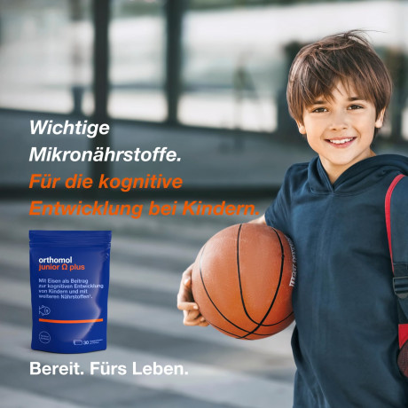 Orthomol Junior Omega Plus Kaudragees 30 portions х 2packs, Ортомол Омега плюс с железом, омега-3, цинком и витамином B12, для улучшения работы мозга для детей с 4-х лет, ириски с фруктовым вкусом, 30 порций x 2 упаковки (курс на 60 дней)