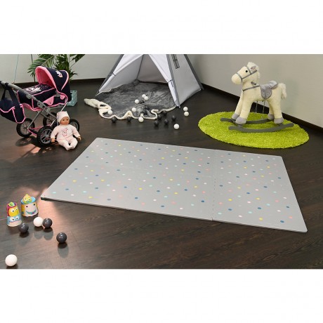 KNORR Toys Spielmatte\/Puzzlematte grau Punkte ca. 178 x 120 cm Коврик для игр/коврик для пазлов серые точки примерно 178 x 120 см