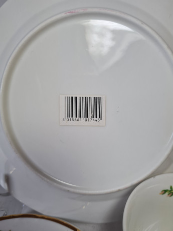 Im Stil von Retsch Wunsiedel Bavaria Фарфоровое чайное трио "Розы" в желто-розовых тонах, Германия, 1960-70гг.