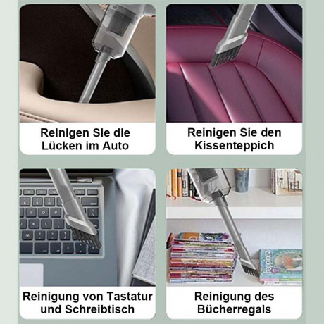 TUABUR TUABUR Akku-Handstaubsauger Kabelloser, wiederaufladbarer tragbarer Handstaubsauger mit 5500 PA, Ausgestattet mit 3000-mA-Akku, 3-in-1-Multifunktions-Handstaubsauger, Geeignet fur Autos, Wohnungen und Buros Schwarz Беспроводной ручной пылесос TUABU