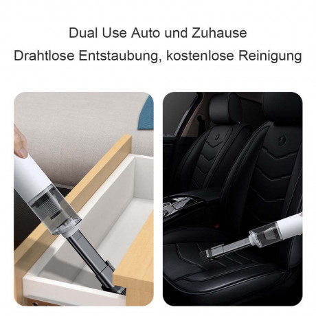 TUABUR TUABUR Akku-Handstaubsauger Kabelloser, wiederaufladbarer tragbarer Handstaubsauger mit 5500 PA, Ausgestattet mit 3000-mA-Akku, 3-in-1-Multifunktions-Handstaubsauger, Geeignet fur Autos, Wohnungen und Buros Schwarz Беспроводной ручной пылесос TUABU