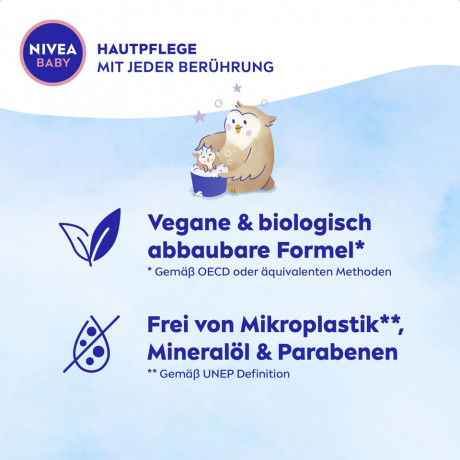 NIVEA BABY Gute Nacht Bad & Shampoo, 200 ml, Нивеа Детский шампунь и гель для купания, миндальное масло, без слёз, расслабляющий, 200 мл