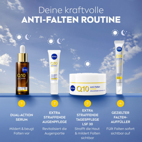 NIVEA Q10 Anti-Falten Power Extra schutzende Tagespflege, 50 ml, Нивеа дневной крем SPF 30 гиалуроновая кислота, витамин E, коэнзим Q10 против морщин 50 мл