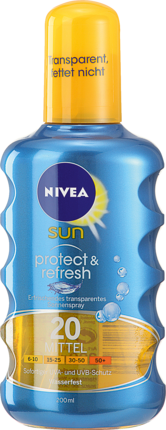 NIVEA SUN Спрей для загара Protect и Refresh transparent LSF 20, 200 мл