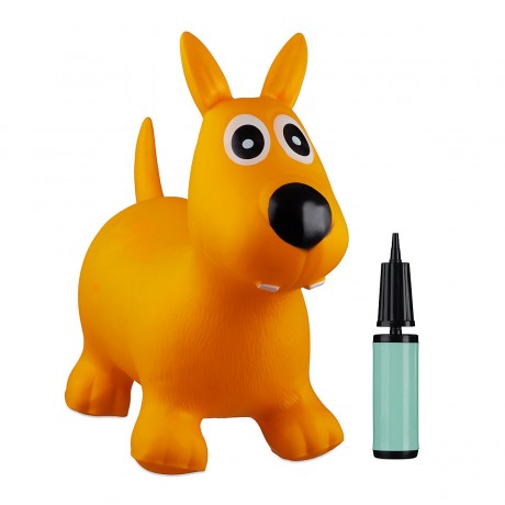 relaxdays 1 x Hupftier Hund gelb 1 x желтая копытная собака