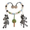 SindiBaba® Kinderwagenkette Zebra STRIPEY gehakelt mit Rasseln Коляска-цепочка зебра ПОЛОСКА связана крючком с погремушками
