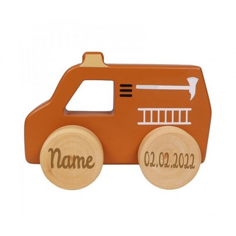 elefantasie Holzspielzeug Feuerwehr personalisiert mit Namen Деревянная игрушечная пожарная машина с именем