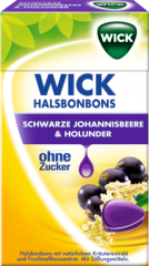 Wick Schwarze Смородина	 и Бузина конфеты без сахара, 46 г